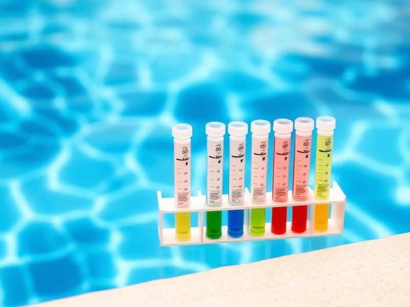 Pool water chemistry test tubes